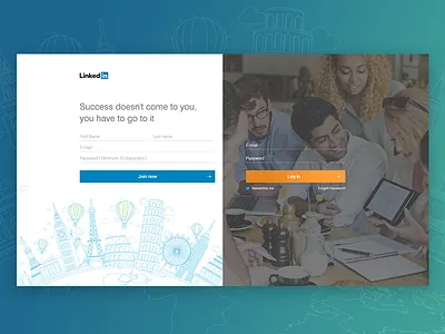 #dailyui 001 - Linkedin login design desktop experience illustration interface linkedin login ui user experience web