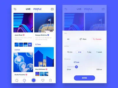 #214050 blue flat icon live page photography pop up ui