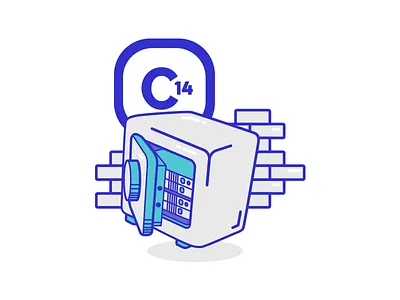 C14 archiving backups c14 illustration safe vector