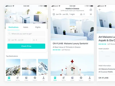 Travel App Concept app blue book diary filghts hotels icons ios ticket travel trip