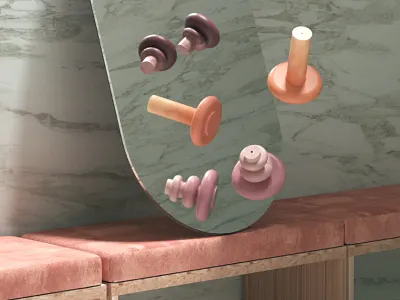 Summer Mood: Alt Ceramics 3d bench c4d ceramics marble mirror pottery summer velvet