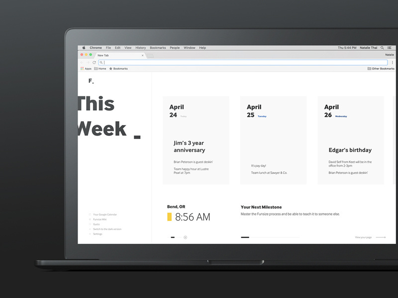Example of Funsize Chrome Extension