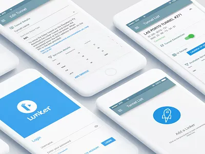 Tunnel Listing App app application design flat google material design minimal tunnel ui user experience user interface ux