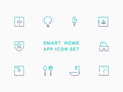 Smart Home App Icon Set app icon one stroke pack set smart home