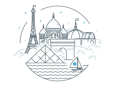 Illustration Paris and NYC city illustration new york paris