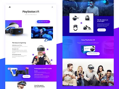 Playstation VR Concept Light + Dark clean concept dark light playstation virtual reality vr webdesign website