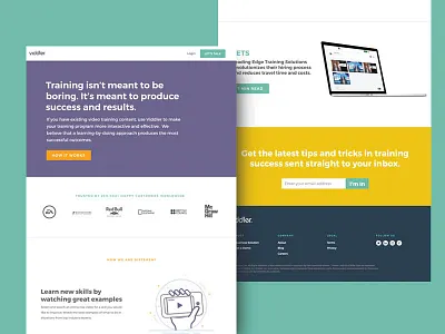 Viddler Web Design June 2017 blue illustration orange purple web design