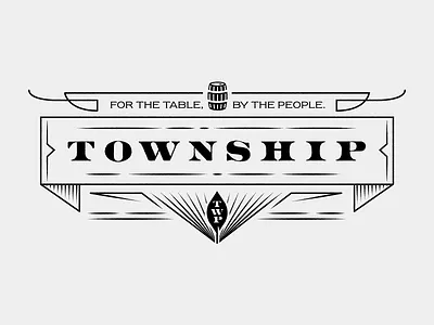 Township barrel beer leaf lines logo township twp vector