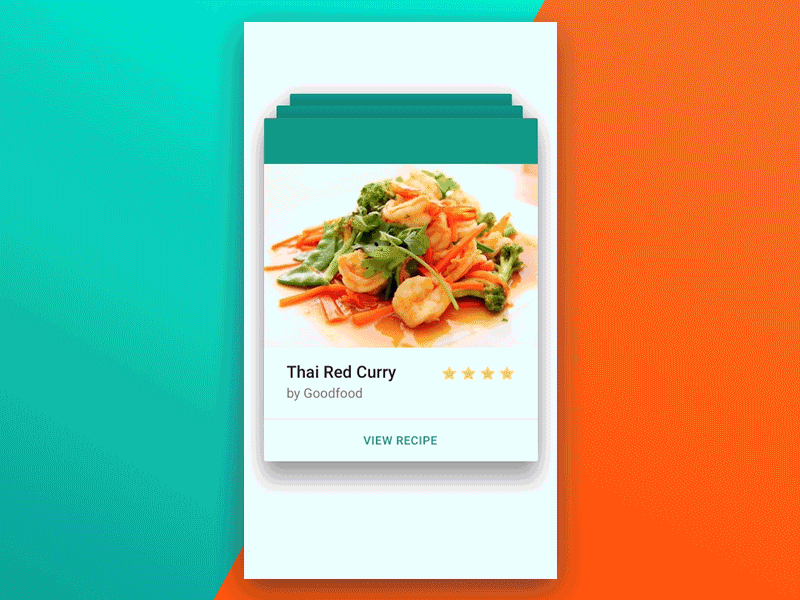 Recipe Swipe Interaction material design photoshop principle recipe sketch