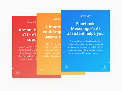 Fontcards – Cards Layout 01 blue card cards font fonts gradients grid guide layout news red yellow