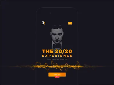 Justin Timberlake color design gradient grid menu music navigation site typography ui ux web