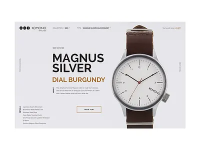 KOMONO Watches Shop Concept landing shop ui ui design user interface web website