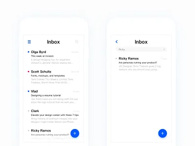 Email-Interface app email info iphone simple sketch ui