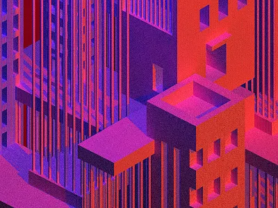 Nightmare building c4d illlustration red