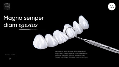 Dental Website Hero Section clinic dental dark mode design dark theme dental clinic dental website hero section modern website dark theme teeth website ui website design