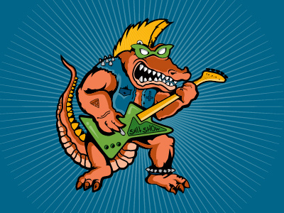 Gator Punx color design illustration music pen tool gator punk vector