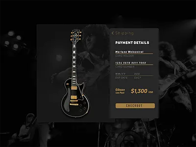 #DailyUi: #002 Credit Card Checkout 002 checkout creditcard dailyui gibson guitar jimmypage uidesign
