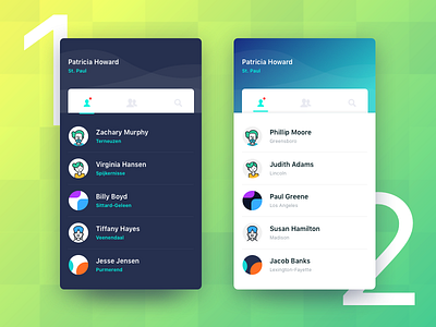 Contact/Chat list UI chat contact groups list lists mobile search ui ux