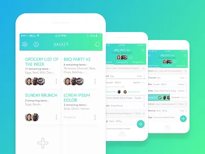 Basket - Grocery Shopping list app basket green grocery list app list
