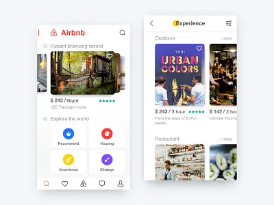 Airbnb Redesign ai app design ios jee ps redesign，mobile travel，tourism， airbnb ui ux