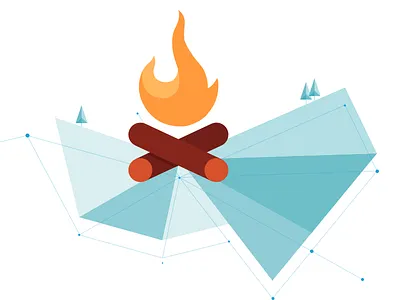 Spot illustration abstract bonfire flat illustration