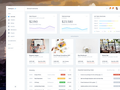 Account Overview - Dashboard UI Kit Update calendar dashboard event graph menu overview post profile schedule ui ui kit web