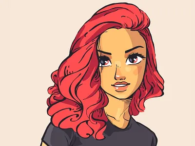 Red Girl beautiful character design character design colorful cute female flat girl illustration pretty sexy smile vector