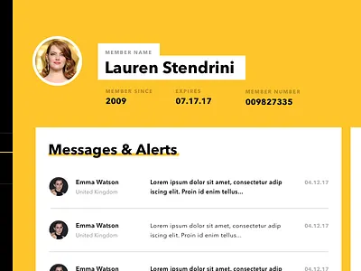 Dashboard Concept black blue dashboard flat minimalistic profile ui ux visual design web website yellow