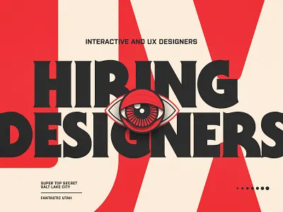 Super Top Secret is Hiring agency clean digital editorial hiring landing red typography ui ux