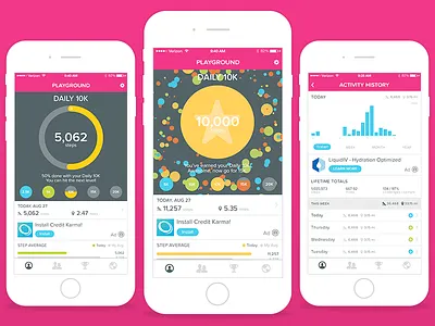 Playground Health Dashboard fitness health healthcare ios iphone mobile wellness