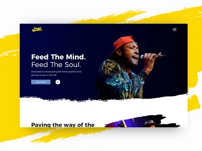 Vocals & Verses Website v2 2017 art iteration live music music poetry spoken word ui ui design web design