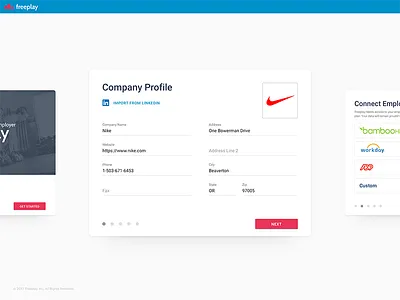 Freeplay Onboarding clean complexion reduction onboarding simple