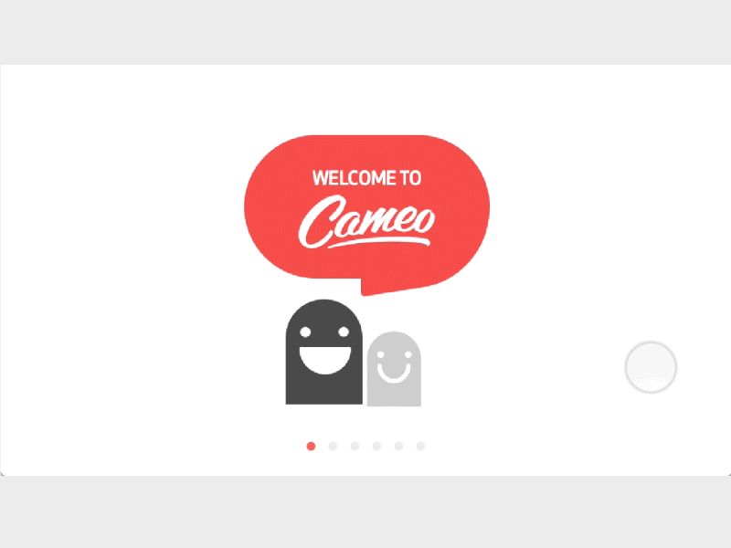 Cameo Onboarding animation app gif gifs onboarding principle prototype prototyping sketch walkthrough welcome