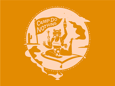 Burndana bandana burning man cat desert genie goddess handkerchief illustration
