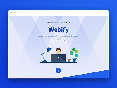 Webify Landing Page by Logik Labs blue event home page illustration landing page logik labs web design website workshop