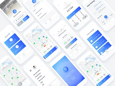 Parking App app blue car ios iphone list parking ui ux vancouver
