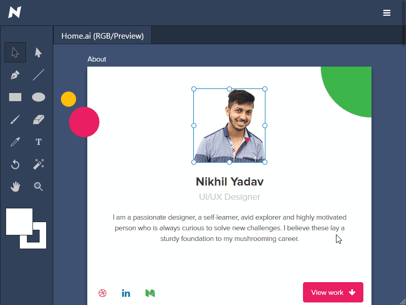 My Portfolio Website Interaction clean illustrator interaction personal portfolio responsive website