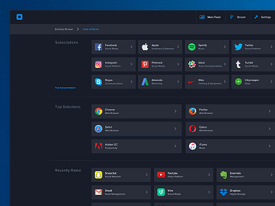 Dark Subscriptions UI calendar dashboard data design screen ui user experience ux