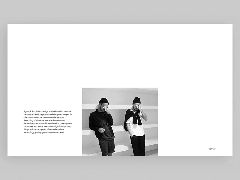 Sgustok Studio Website 3.0 - About animated animation digitaldesign landing landingpage minimal motion portfolio principle sgustokstudio web webdesign