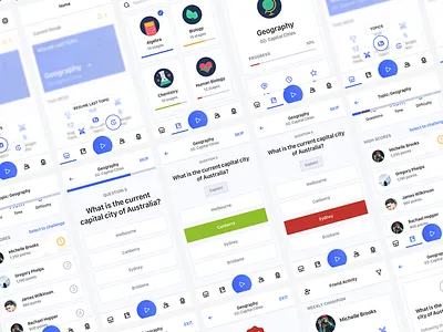 Quiz App app friends game learning mobile quiz test ui ux