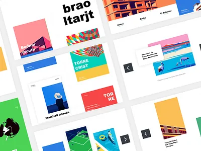 Illustrated web collection app blog clean colors grid type typography yellow