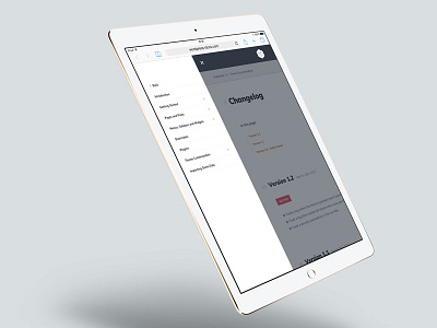 WordPress Docs - Changelog Page with Off-canvas Menu changelog documentation menu off canvas