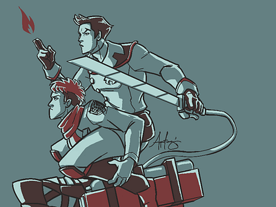Mako and Jean attack on titan humor illustration jean kirstein legend of korra mako