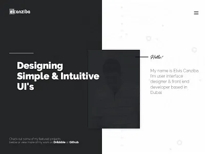 Personal Website - Early Concept clean homepage landing page minimal personal portfolio site ui website