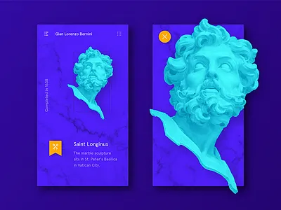 Saint Longinus bright classic clear marble minimalist neon saint longinus sculpture simple ui freestyle vatican city what if