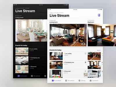 Smart Camera App app camera camera app design interface ios 11 ipad live stream smart home ui ux video