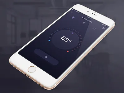 Atoma - Home Automation App ac app automation heat home ios iphone purple temperature ui