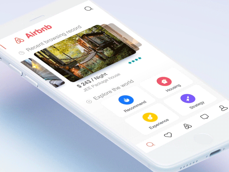 Airbnb gif， biubiubiu freestyle ae ai airbnb app design，mobile gif ios jee ps travel，tourism ui ux