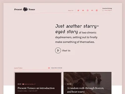 Present Tenses website couple homepage present tenses video vlog vlogger vlogging website
