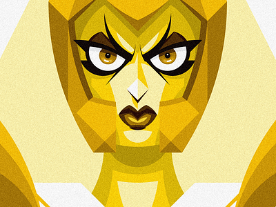 Yellow Diamond flat geometric illustrator steven universe yellow diamond